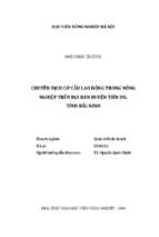 Chuyển dịch cơ cấu lao động trong nông nghiệp trên địa bàn huyện tiên du, tỉnh bắc ninh  