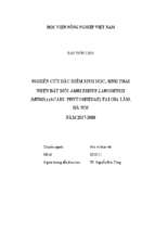 Nghiên cứu đặc điểm sinh học, sinh thái nhện bắt mồi amblyseius largonesis (muma) (acari phytoseidae) tại gia lâm, hà nội năm 2017   2018  