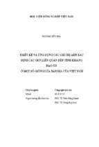 Thiết kế và ứng dụng các chỉ thị adn xác định các gen liên quan đến tính kháng đạo ôn ở một số giống lúa bản địa của việt nam  