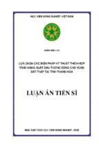 Luận án tiến sĩ lựa chọn các biện pháp kỹ thuật thích hợp tăng năng suất đậu tương đông cho vùng đất thấp tại tỉnh