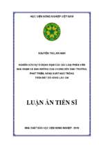 Luận án tiến sĩ nghiên cứu sự di động đạm của các loại phân viên nhả chậm và ảnh hưởng của chúng đến sinh trưởng