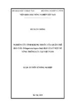 Luận án tiến sĩ nghiên cứu tính kháng thuốc của quần thể rầy nâu (nilaparvata lugens stal) hại lúa ở một số vùng