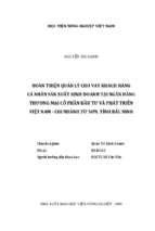 Hoàn thiện quản lý cho vay khách hàng cá nhân sản xuất kinh doanh tại ngân hàng thương mại cổ phần đầu tư và phát triển việt nam   chi nhánh từ sơn, tỉnh bắc ninh  