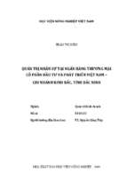 Quản trị nhân sự tại ngân hàng thương mại cổ phần đầu tư và phát triển việt nam   chi nhánh kinh bắc, tỉnh bắc ninh  