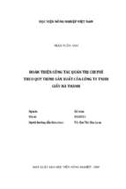 Hoàn thiện công tác quản trị chi phí theo quy trình sản xuất của công ty tnhh giấy hà thành  