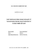 Phát triển hoạt động thanh toán quốc tế tại ngân hàng thương mại cổ phần đầu tư và phát triển việt nam  