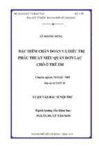 đặc điểm chẩn đoán và điều trị phẫu thuật niệu quản đơn lạc chỗ ở trẻ em