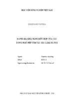 đánh giá khả năng kết hợp của các dòng ngô nếp tím tại gia lâm, hà nội  