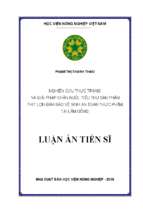 Luận án tiến sĩ nghiên cứu thực trạng và giải pháp chăn nuôi, tiêu thụ sản phẩm thịt lợn đảm bảo vệ sinh an toàn