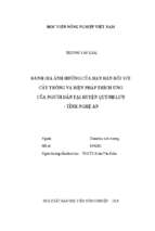đánh giá ảnh hưởng của hạn hán đối với cây trồng và biện pháp thích ứng của người dân tại huyện quỳnh lưu tỉnh nghệ an  