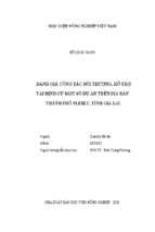 đánh giá công tác bồi thường, hỗ trợ tái định cư một số dự án trên địa bàn thành phố pleiku, tỉnh gia lai  