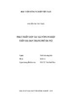 Phát triển hợp tác xã nông nghiệp trên địa bàn thành phố hà nội  