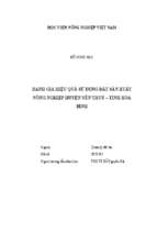 đánh giá hiệu quả sử dụng đất sản xuất nông nghiệp huyện yên thủy   tỉnh hòa bình  