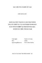 đánh giá thực trạng và giải pháp thích ứng với thiên tai của người dân trong sản xuất nông nghiệp tại thị trấn hòa mạc, huyện duy tiên, tỉnh hà nam  