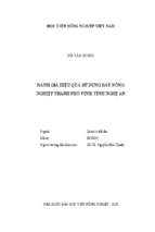 đánh giá hiệu quả sử dụng đất nông nghiệp thành phố vinh, tỉnh nghệ an  