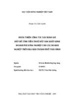 Hoàn thiện công tác xác định giá đất để tính tiền thuê đất sản xuất kinh doanh phi nông nghiệp cho các doanh nghiệp trên địa bàn thành phố thái bình  