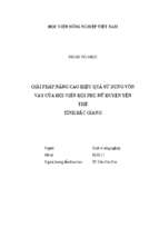 Giải pháp nâng cao hiệu quả sử dụng vốn vay của hội viên hội phụ nữ huyện yên thế tỉnh bắc giang  