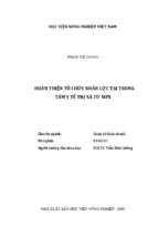 Hoàn thiện tổ chức nhân lực tại trung tâm y tế thị xã từ sơn  