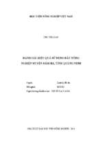 đánh giá hiệu quả sử dụng đất nông nghiệp huyện đầm hà, tỉnh quảng ninh  