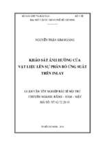 Khảo sát ảnh hưởng của vật liệu lên sự phân bố ứng suất trên inlay