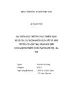 đặc điểm sinh trưởng phát triển, năng suất của các dò