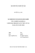 Xác định khả năng khán kháng sinh của vi khuẩn salmonella, campylobacter phân lập từ thịt lợn, gà tại hà nội và bắc ninh  