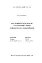 Quản lý nhà nước về sử dụng đất nông nghiệp trên địa bàn huyện thường tín, thành phố hà nội  