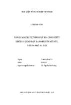 Giải pháp chất lượng cán bộ, công chức khối cơ quan dân đảng huyện mỹ đức, thành phố hà nội  