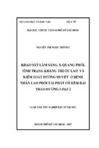 Khảo sát lâm sàng, x quang phổi, tình trạng kháng thuốc lao và kiểm soát đường huyết ở bệnh nhân lao phổi tái phát có kèm đái tháo đường loại 2