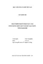 Phát triển nguồn nhân lực cho nuôi trồng thủy sản ở huyện giao thủy, tỉnh nam định  
