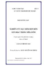 Nghiên cứu đặc điểm đột biến gen braf trong mêlanom