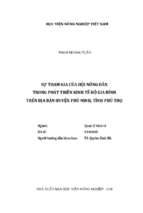Sự tham gia của hội nông dân trong phát triển kinh tế hộ gia đình trên địa bàn huyện phù ninh, tỉnh phú thọ  