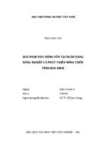 Giải pháp huy động vốn tại ngân hàng nông nghiệp và phát triển nông thôn tỉnh hòa bình  