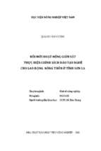 đổi mới hoạt động giám sát thực hiện chính sách đào tạo nghề cho lao động nông thôn ở tỉnh sơn la  