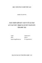 Phát triển liên kết chăn nuôi gà thịt an toàn thực phẩm tại huyện thanh sơn, tỉnh phú thọ  