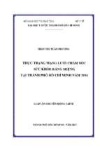 Thực trạng mạng lưới chăm sóc sức khỏe răng miệng tại thành phố hồ chí minh năm 2016