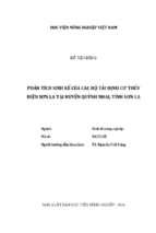 Phân tích sinh kế của các hộ tái định cư thủy điện sơn la tại huyện quỳnh nhai, tỉnh sơn la