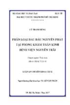 Phân loại đau đầu nguyên phát tại phòng khám thần kinh bệnh viện nguyễn trãi