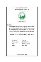 Luận văn tốt nghiệp thực hiện công tác cấp mới giấy chứng nhận quyền sử dụng đất, quyền sở hữu nhà ở tại xã cự khê