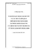 Tỉ lệ rối loạn trầm cảm chủ yếu và các yêu tố liên quan trên bệnh nhân động kinh tại phòng khám ngoại trú của bệnh viện nguyễn tri phương từ tháng 12 2019 đến tháng 3 2020