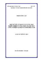Một số yếu tố nguy cơ và tác hại nghề nghiệp ở công nhân ngành may công nghiệp tại một số tỉnh phía nam