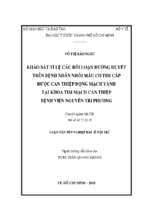 Khảo sát tỉ lệ các rối loạn đường huyết trên bệnh nhân nhồi máu cơ tim cấp được can thiệp động mạch vành tại khoa tim mạch can thiệp bệnh viện nguyễn tri phương
