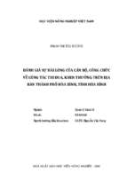 đánh giá sự hài lòng của cán bộ, công chức về công tác thi đua, khen thưởng trên địa bàn thành phố hòa bình, tỉnh hòa bình  