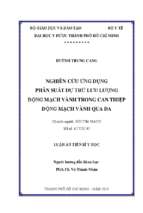 Nghiên cứu ứng dụng phân suất dự trữ lưu lượng động mạch vành trong can thiệp động mạch vành qua da