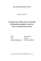 Giải pháp tăng cường công tác giám định bồi thường bảo hiểm xe cơ giới tại công ty bảo hiểm pjico phú thọ  