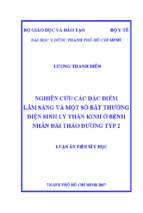 Nghiên cứu các đặc điểm lâm sàng và một số bất thường điện sinh lý thần kinh ở bệnh nhân đái tháo đường týp 2