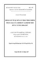 Khảo sát tỉ lệ mổ lấy thai theo nhóm phân loại của robson tại bệnh viện hùng vương 2016 2017