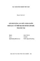 Giải pháp nâng cao chất lượng nguồn nhân lực y tế trên địa bàn huyện cẩm khê, tỉnh phú thọ  