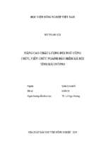 Nâng cao chất lượng đội ngũ công chức, viên chức ngành bảo biểm xã hội tỉnh hải dương  