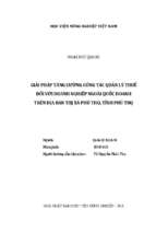 Giải pháp tăng cường công tác quản lý thuế đối với doanh nghiệp ngoài quốc doanh trên địa bàn thị xã phú thọ, tỉnh phú thọ  